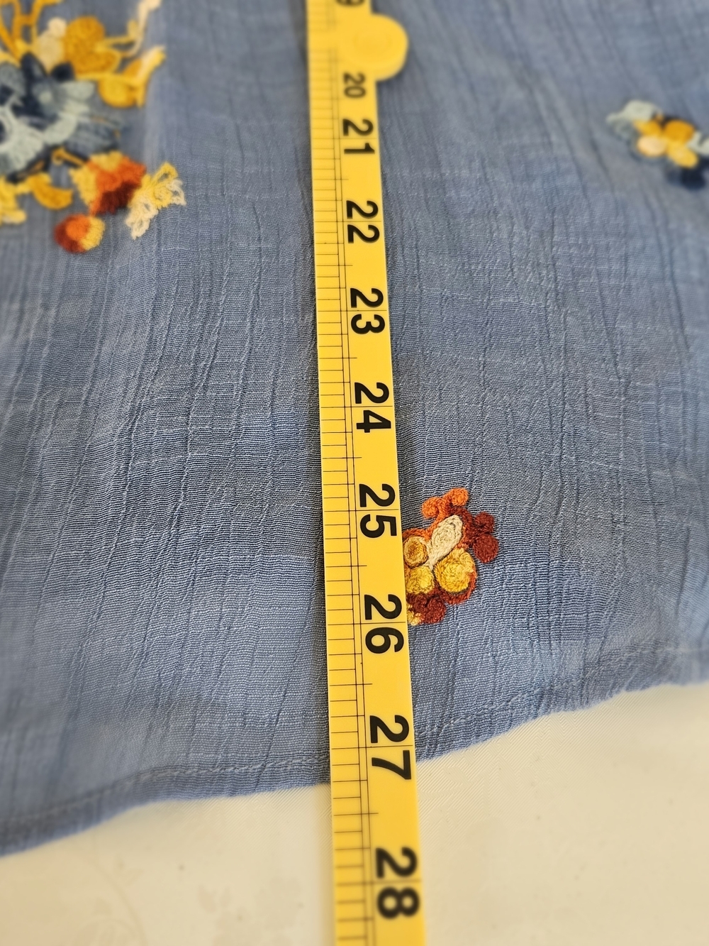FIGUEROA & FLOWER 2-Piece Set Floral Embroidered Blue Tunic Blouse Cami Size 1X - Picture 11 of 16